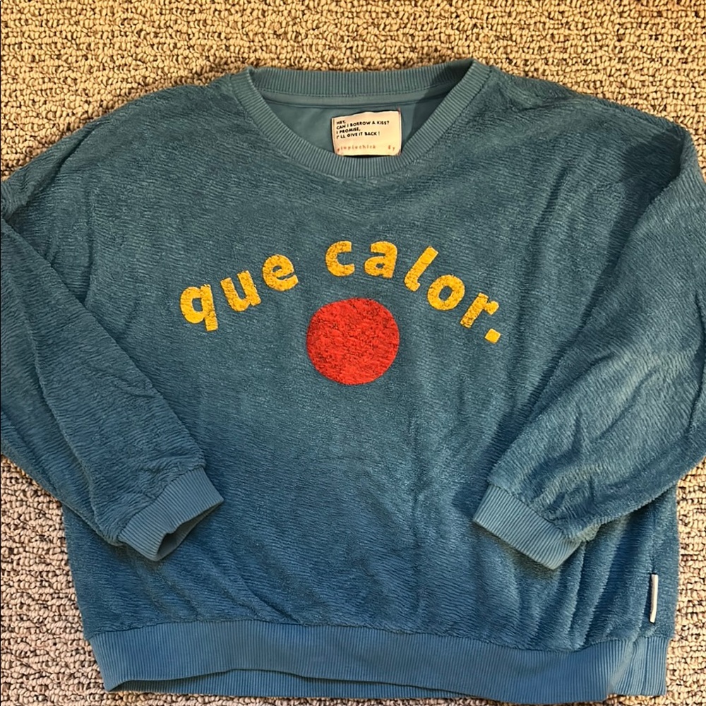 Piupiuchick blue terry sweatshirt “Que Calor”